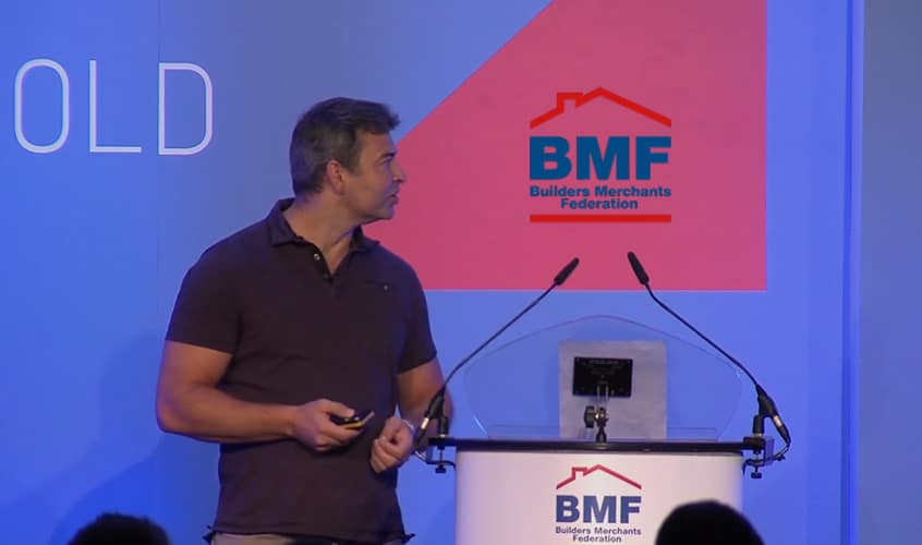 Dr David Day talks at the Building Merchants Federation